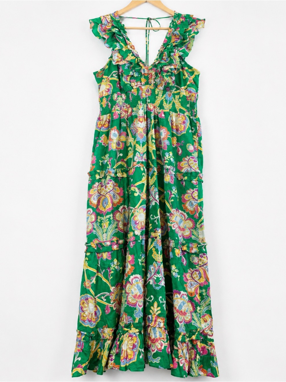 Caroline Constas Floral Tiered Maxi Dress 100% Cotton - Picture 2 of 14